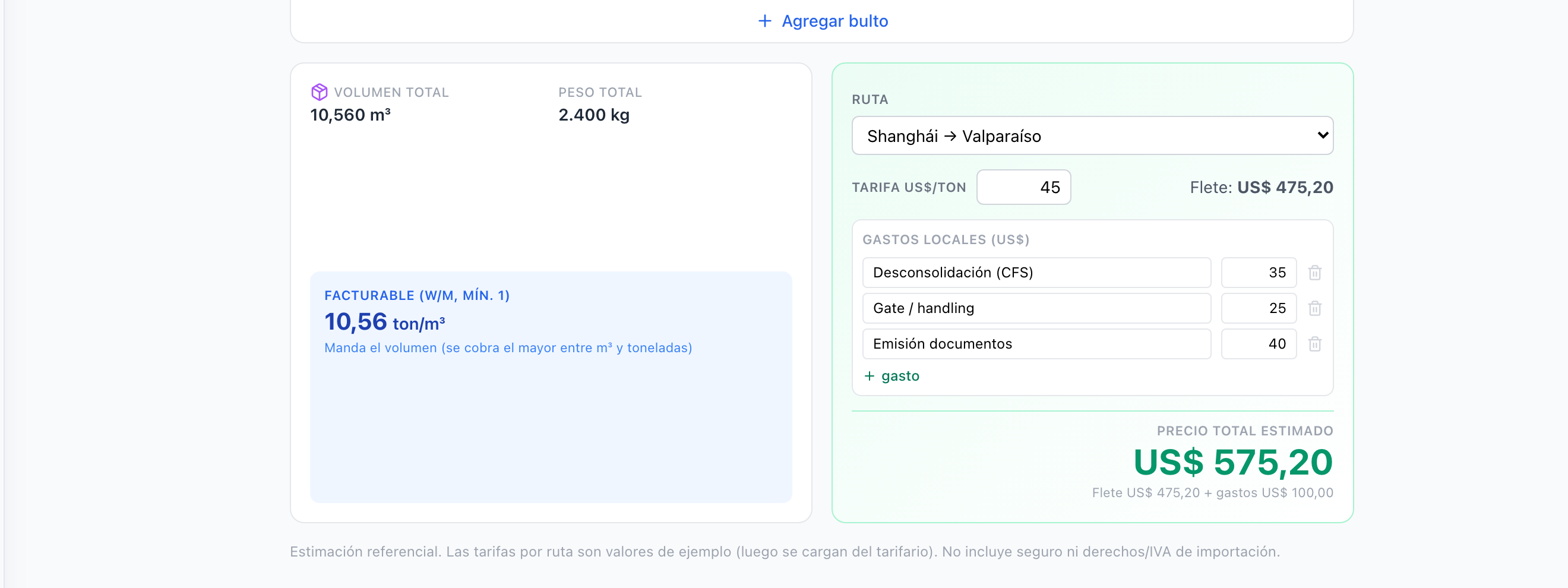 Cotizador LCL self-service embebible para captura de leads en erp4Forwarding
